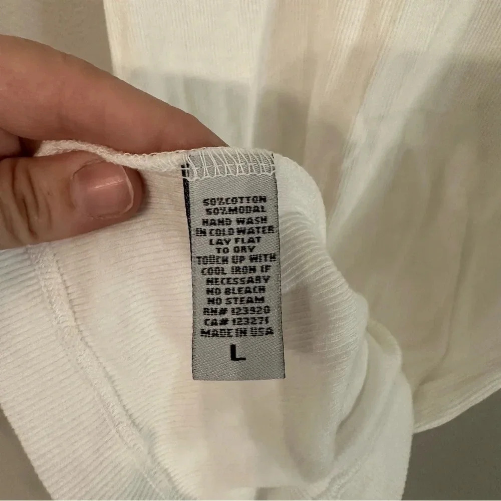 LaMade Revolve White Ribbed Racerback Lightweight Tanks NWOT - Picture 4 of 7